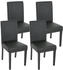 Mendler 4er-Set Esszimmerstuhl Littau Kunstleder schwarz matt Beine schwarz