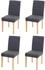 Mendler 4er-Set Esszimmerstuhl Littau Textil anthrazitgrau helle Beine grau