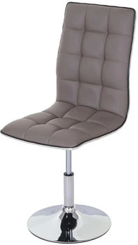Mendler 2er-Set Esszimmerstuhl HWC-C41 h&ouml;henverstellbar drehbar, Kunstleder taupe-grau grau