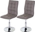 Mendler 2er-Set Esszimmerstuhl HWC-C41 höhenverstellbar drehbar, Kunstleder taupe-grau grau