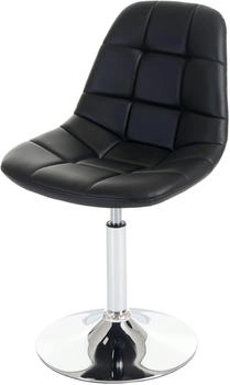 Mendler 2er-Set Esszimmerstuhl HWC-A60 Drehstuhl Chrom Kunstleder schwarz schwarz