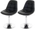 Mendler 2er-Set Esszimmerstuhl HWC-A60 Drehstuhl Chrom Kunstleder schwarz schwarz