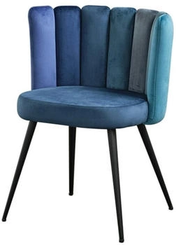 Kawola JADA Esszimmerstuhl Velvet blau Fu&szlig; schwarz blau (KA080339V)
