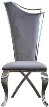 Kawola Stuhl AMALIA Esszimmerstuhl Barock Velvet grau grau (KA066335V)