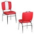 Finebuy 4er Set Esszimmerstühle American Diner Stühle 50er Jahre Retro Möbel Bistro rot (SuVa2786_4)
