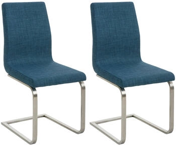 CLP 2er Set Esszimmerst&uuml;hle Belfort Stoff blau (322825)