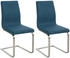 CLP 2er Set Esszimmerstühle Belfort Stoff blau (322825)