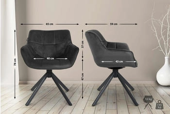 CLP Stuhl Westport Samt dunkelgrau (321228) – CLP Stuhl Westport Samt dunkelgrau (321228) Eleganz für Ihr Esszimmer