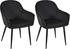CLP 2er Set Esszimmerstuhl Boise Samt schwarz (324902)
