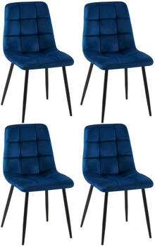 CLP 4er Set Esszimmerstühle Antibes dunkelblau (324312)