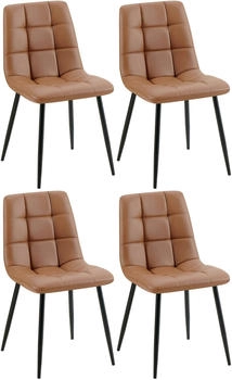 CLP 4er Set Esszimmerstuhl Antibes Kunstleder dunkelbraun (325038)