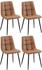 CLP 4er Set Esszimmerstuhl Antibes Kunstleder dunkelbraun (325038)