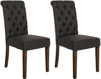CLP 2er Set Esszimmerst&uuml;hle Lisburn Stoff schwarz (322767)