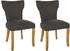 CLP 2er Set Esszimmerstuhl Zadar Stoff antik-hell dunkelgrau (324738)