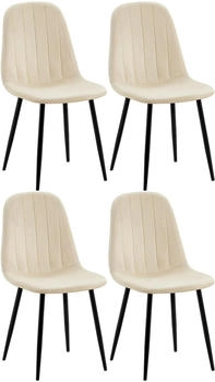CLP 4er Set Esszimmerstuhl Baxter Samt creme (324970)