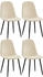 CLP 4er Set Esszimmerstuhl Baxter Samt creme (324970)