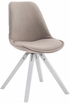 CLP 4er Set Besucherstuhl Toulouse Stoff Square weiß taupe (320943) – CLP 4er Set Besucherstuhl Toulouse Stoff Square weiß taupe harmoniert perfekt mit jedem Ambiente