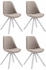 CLP 4er Set Besucherstuhl Toulouse Stoff Square weiß taupe (320943)