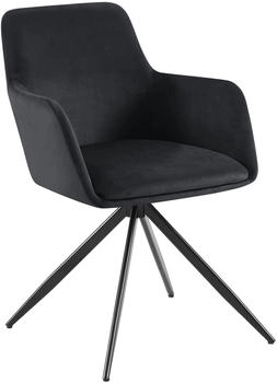 CLP Esszimmerstuhl Olema Samt schwarz (324221)