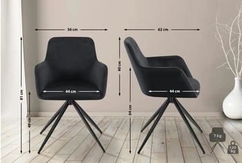 CLP Esszimmerstuhl Olema Samt schwarz (324221) – CLP Esszimmerstuhl Olema Samt schwarz (324221) - Eleganz trifft Komfort
