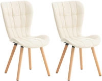 2er Set Esszimmerstuhl Elda Creme Kunstleder