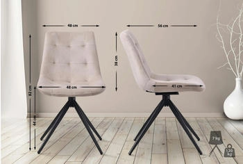 CLP Esszimmerstuhl Merna Samt creme (324448) – CLP Esszimmerstuhl Merna Samt creme (324448) Eleganz und Komfort vereint