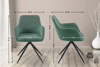CLP Esszimmerstuhl Olema Stoff grün (324188) – CLP Esszimmerstuhl Olema Stoff grün (324188) - Eleganter Komfort für Ihr Zuhause