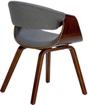 CLP Esszimmerstuhl Foley Stoff walnuss/grau (323118) – Ergonomisches Design für höchsten Sitzkomfort