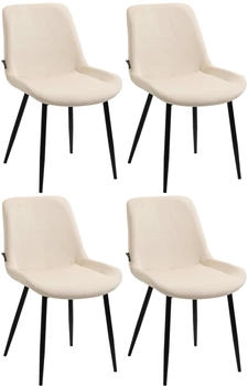 CLP 4er Set Esszimmerst&uuml;hle Victoria Samt creme (323036)