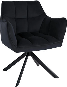 CLP Esszimmerstuhl Swing Samt schwarz schwarz (321130)