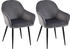 CLP 2er Set Esszimmerstuhl Boise Samt dunkelgrau (324900)