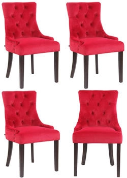 CLP 4er Set Esszimmerst&uuml;hle Aberdeen Samt antik rot (317611)