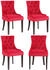 CLP 4er Set Esszimmerstühle Aberdeen Samt antik rot (317611)