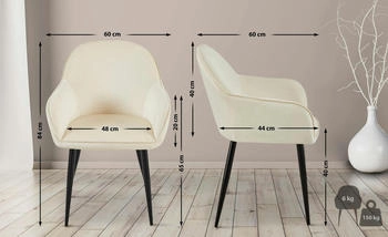 CLP 2er Set Esszimmerstuhl Boise Samt creme (324899) – CLP 2er Set Esszimmerstuhl Boise Samt creme (324899) Eleganz für Ihr Zuhause