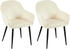 CLP 2er Set Esszimmerstuhl Boise Samt creme (324899)