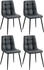 CLP 4er Set Esszimmerstuhl Antibes Kunstleder schwarz (325042)