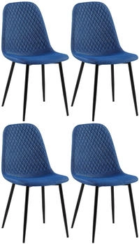 CLP 4er Set St&uuml;hle Giverny Stoff blau (320421)