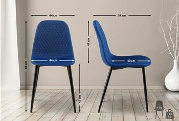 CLP 4er Set Stühle Giverny Stoff blau (320421) – Komfort und Stabilität in perfekter Harmonie