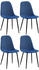 CLP 4er Set Stühle Giverny Stoff blau (320421)