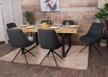 Mendler 2er-Set Esszimmerstuhl HWC-M65 drehbar Metall Stoff/Textil anthrazit schwarz – Mendler 2er-Set Esszimmerstuhl HWC-M65 drehbar Metall Stoff/Textil anthrazit schwarz Eleganz für Ihren Essbereich