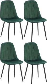 CLP 4er Set Esszimmerstuhl Baxter Samt gr&uuml;n (324972)