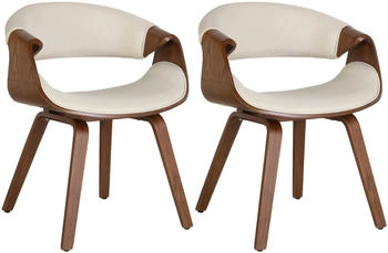 CLP 2er Set Esszimmerstuhl Foley Stoff eiche/creme (325272)