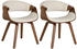 CLP 2er Set Esszimmerstuhl Foley Stoff eiche/creme (325272)