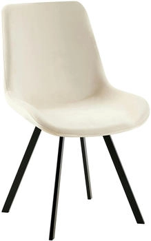 CLP Esszimmerstuhl Lewes Samt creme (324369)