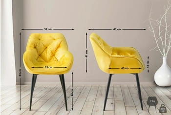 CLP 2er Set Tanna Samt gelb (325325) – Zeitlose Eleganz für Ihren Essbereich