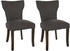 CLP 2er Set Esszimmerstuhl Zadar Stoff antik-dunkel dunkelgrau (324733)