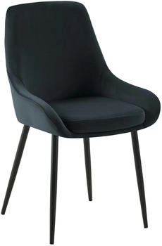CLP Esszimmerstuhl Elmira Samt schwarz schwarz (324100)