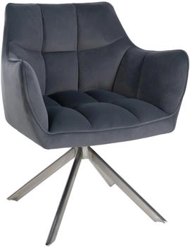 CLP Esszimmerstuhl Swing Samt edelstahl dunkelgrau (321126)