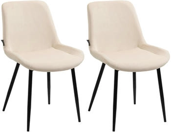 CLP 2er Set Esszimmerst&uuml;hle Victoria Samt creme (323042)
