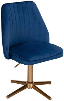Finebuy Drehstuhl Samt Blau Drehbar Modern Schalenstuhl Home Office Schreibtischstuhl blau (FB24209)